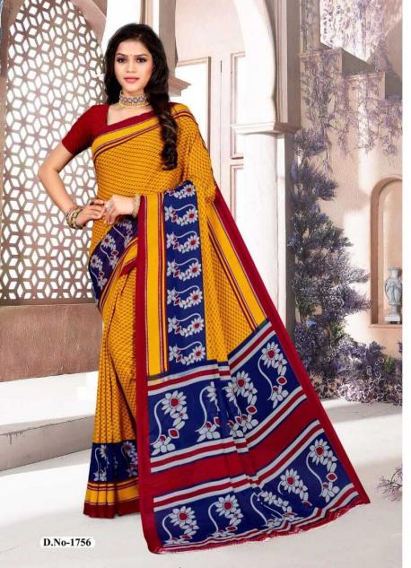 Minu BUNTY Assorted Pure Cotton Printed Saree For Regular Wear catalog ,  Pack Of 4Pcs