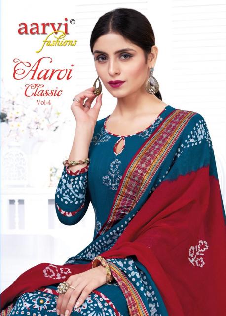 Aarvi Classic Vol-4 Cototn Exclusive Designer Dress Material ...