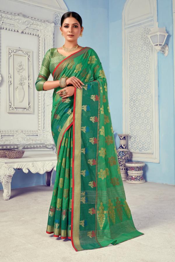 Sangam Deepika Fancy Cotton Handloom Saree 