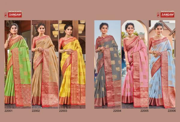 Sangam Daksh Moti Designer Linen Saree