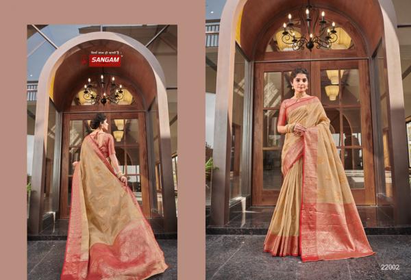 Sangam Daksh Moti Designer Linen Saree