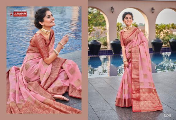 Sangam Daksh Moti Designer Linen Saree