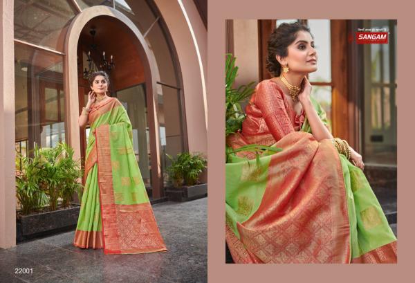 Sangam Daksh Moti Designer Linen Saree