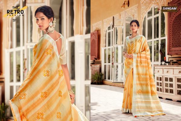 Sangam Kavya Designer Linen Saree