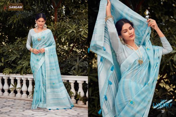 Sangam Kavya Designer Linen Saree