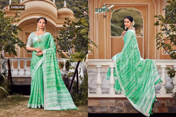 Sangam Kavya Designer Linen Saree