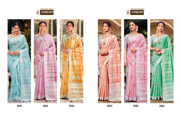 Sangam Kavya Designer Linen Saree