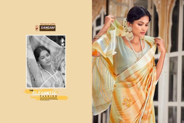 Sangam Kavya Designer Linen Saree