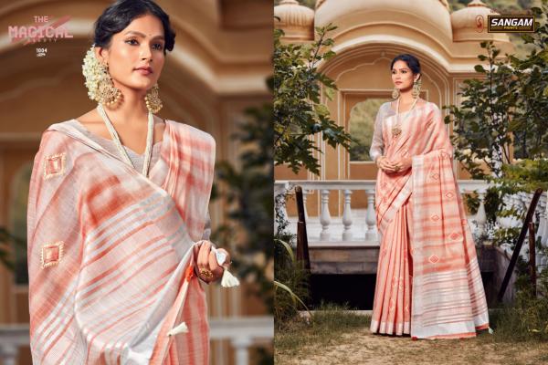 Sangam Kavya Designer Linen Saree