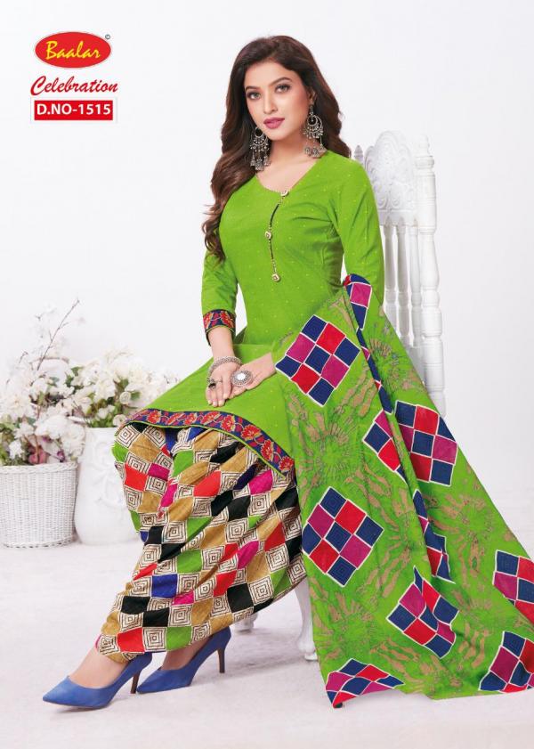 Baalar Celebration Patiyala Special 15 Fancy Cotton Dress Materials 