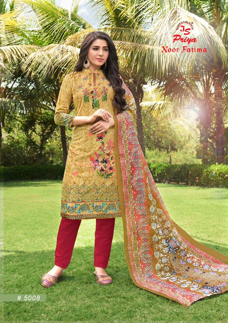 JS Priya Noor Fatima Vol 5 Beautiful Cotton Daily Wear Dress Materials 