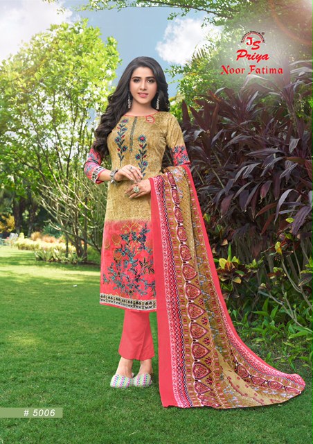 JS Priya Noor Fatima Vol 5 Beautiful Cotton Daily Wear Dress Materials 