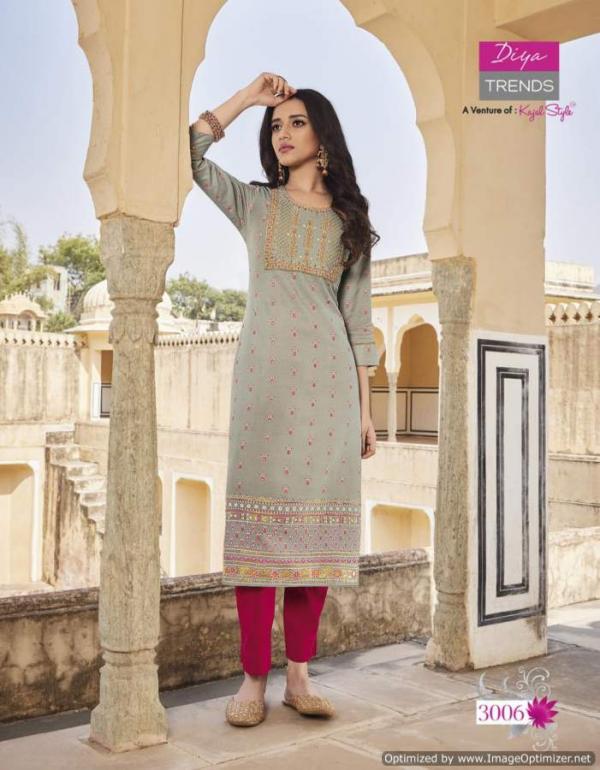  Diya Victoria 3 Designer Rayon Embroidery Kurti