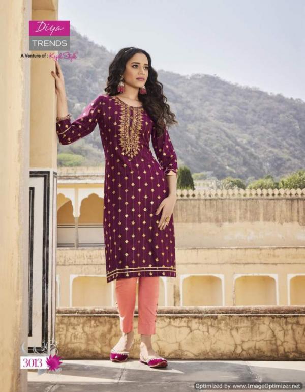  Diya Victoria 3 Designer Rayon Embroidery Kurti