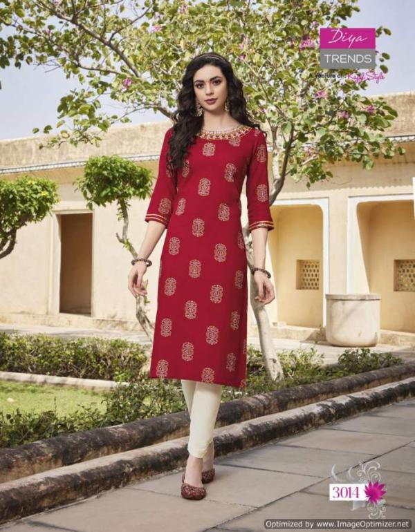  Diya Victoria 3 Designer Rayon Embroidery Kurti