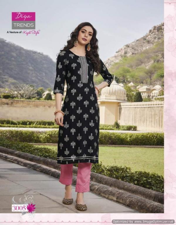  Diya Victoria 3 Designer Rayon Embroidery Kurti