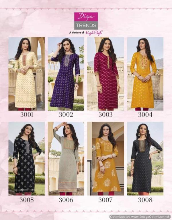  Diya Victoria 3 Designer Rayon Embroidery Kurti