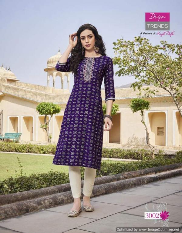  Diya Victoria 3 Designer Rayon Embroidery Kurti