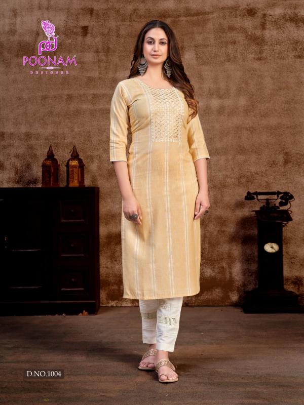 Poonam Bombay Strip Designer Kurti With Bottom 