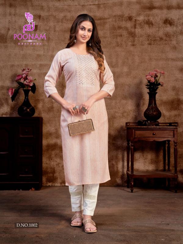 Poonam Bombay Strip Designer Kurti With Bottom 