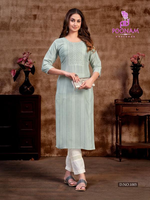 Poonam Bombay Strip Designer Kurti With Bottom 