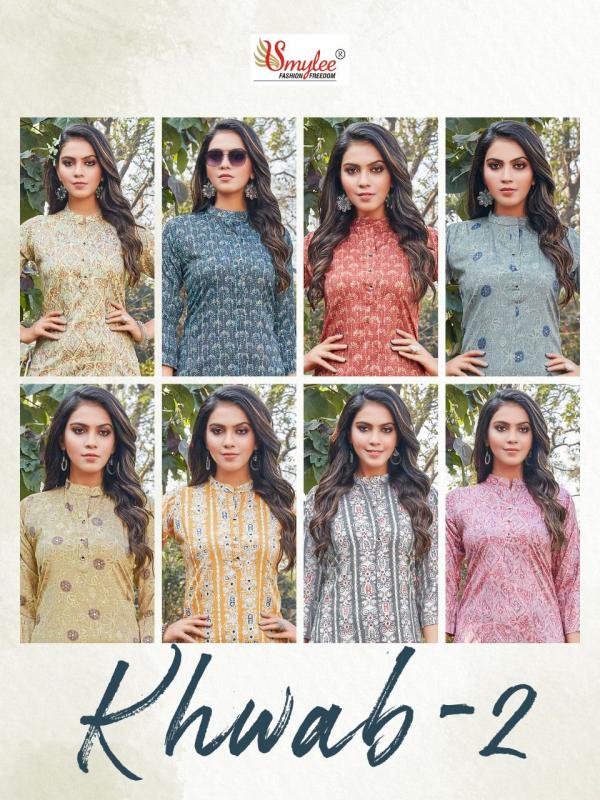 Smylee Khwab 2 Heavy Foil Print Rayon Printed Kurti