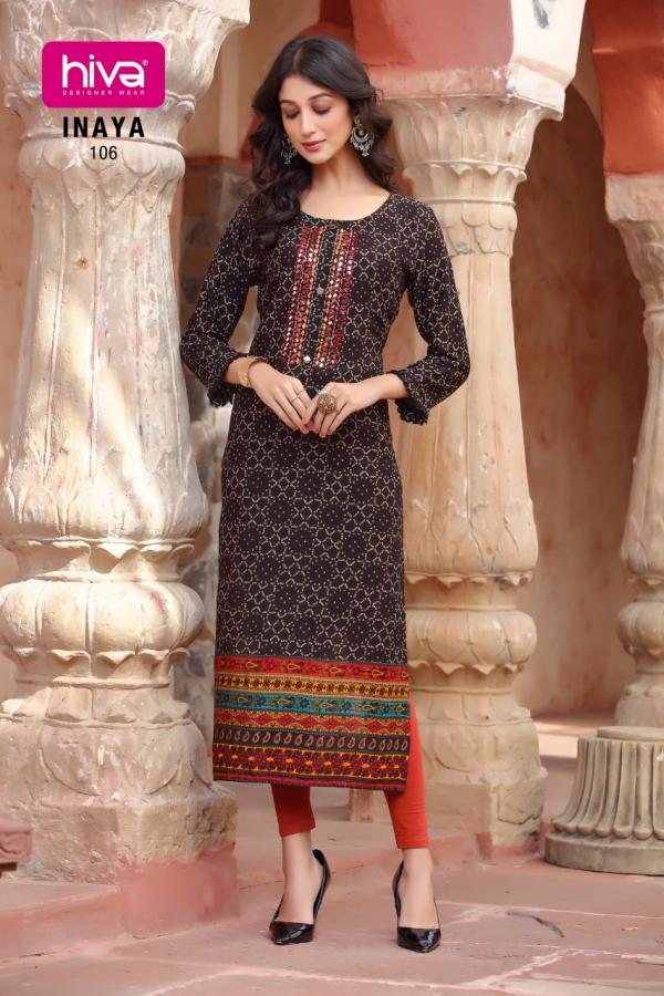 Hiva Inaya Designer Rayon Embroidery Kurti