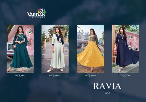 Vardan Ravia 1 Designer Rayon Embroidery Long Kurti
