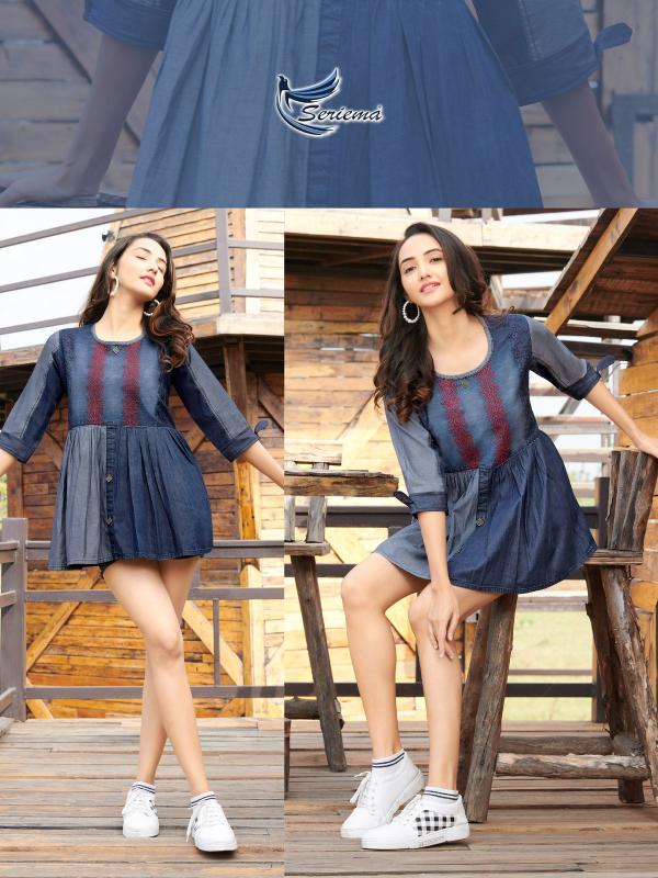 Seriema Wonder Designer Denim Cotton Western Top