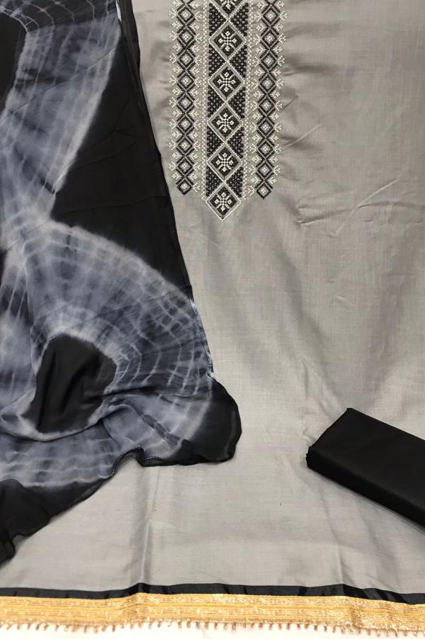 TCVN Jiva Beautiful Cotton Embroidery Dress Materials