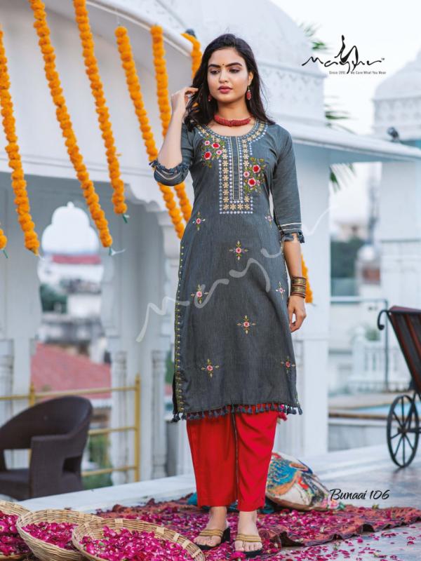 Mayur Bunaai Beautiful Festive Wear Embroidery Kurti 