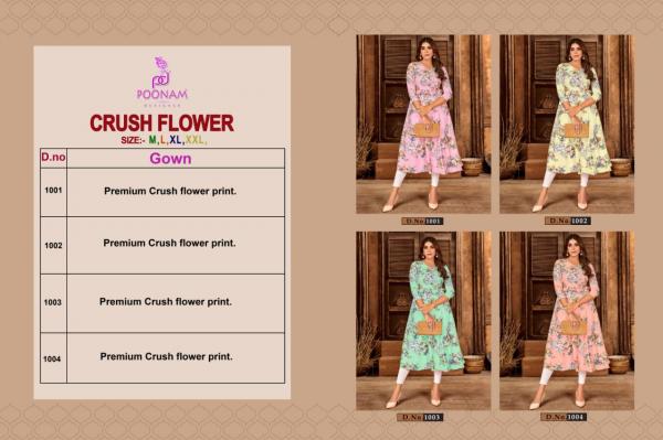 Poonam Crush Flower Designer Printed Kurti