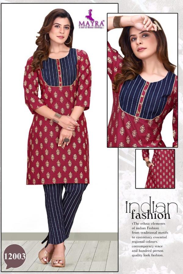 Mayra Summer Cool Beautiful Cotton Printed Kurti With Bottom