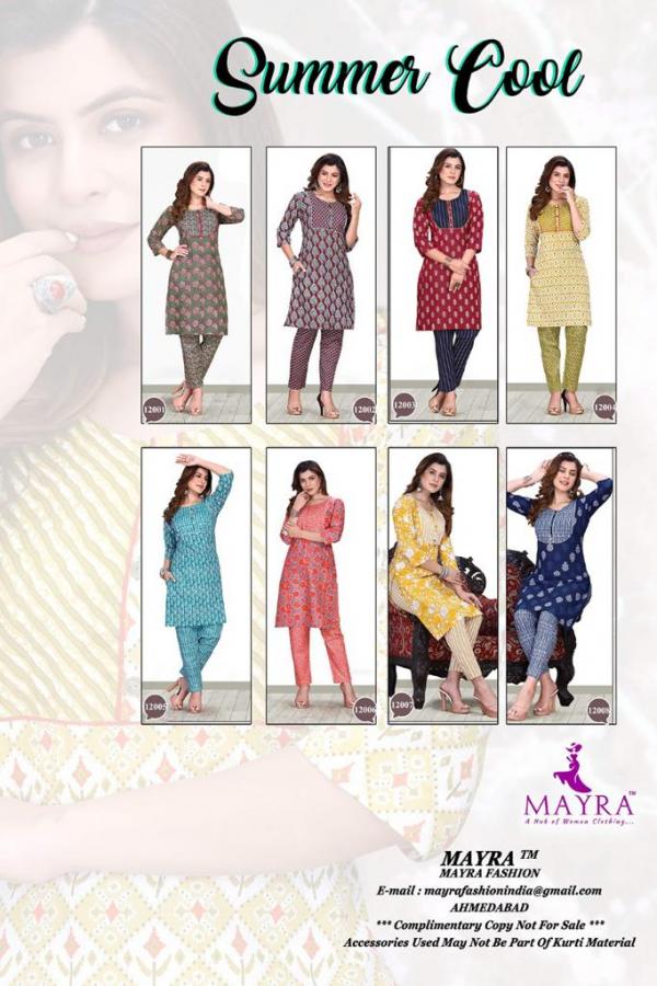 Mayra Summer Cool Beautiful Cotton Printed Kurti With Bottom