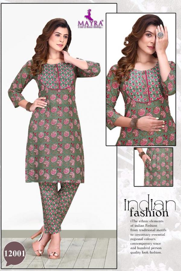 Mayra Summer Cool Beautiful Cotton Printed Kurti With Bottom