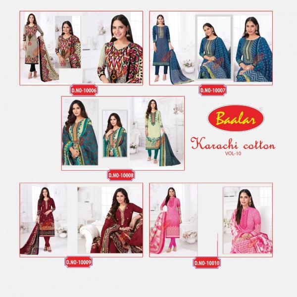 Baalar Karachi Vol-10 Designer Cotton Printed Dress Materials