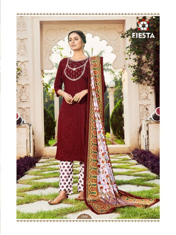 Fiesta Nargis Designer Cotton Embroidery Readymade Salwar