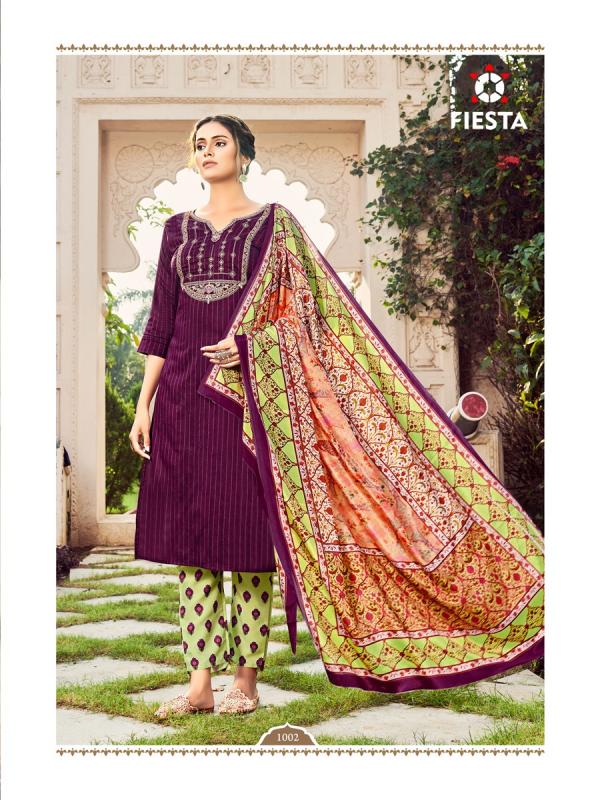 Fiesta Nargis Designer Cotton Embroidery Readymade Salwar