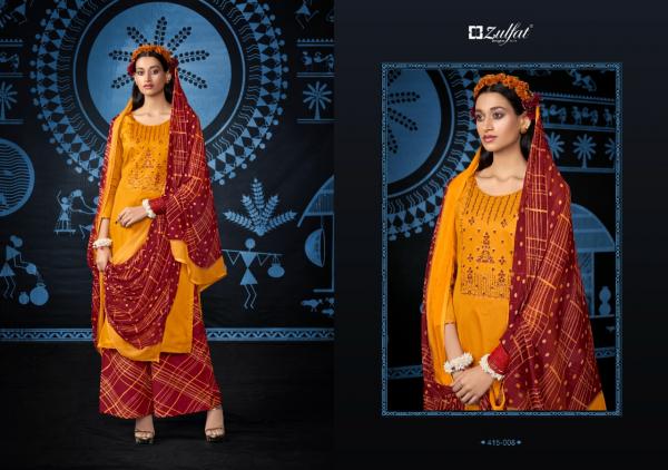 Zulfat Mandakini Beautiful Cotton Embroidery Dress Materials