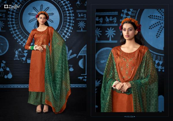 Zulfat Mandakini Beautiful Cotton Embroidery Dress Materials