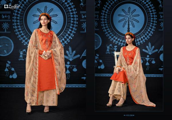 Zulfat Mandakini Beautiful Cotton Embroidery Dress Materials