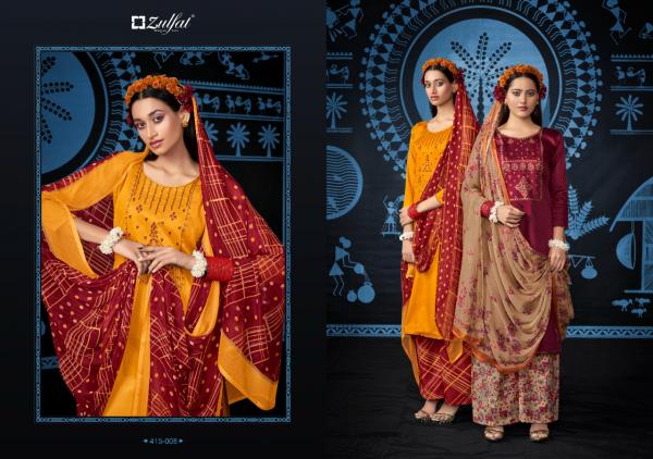 Zulfat Mandakini Beautiful Cotton Embroidery Dress Materials