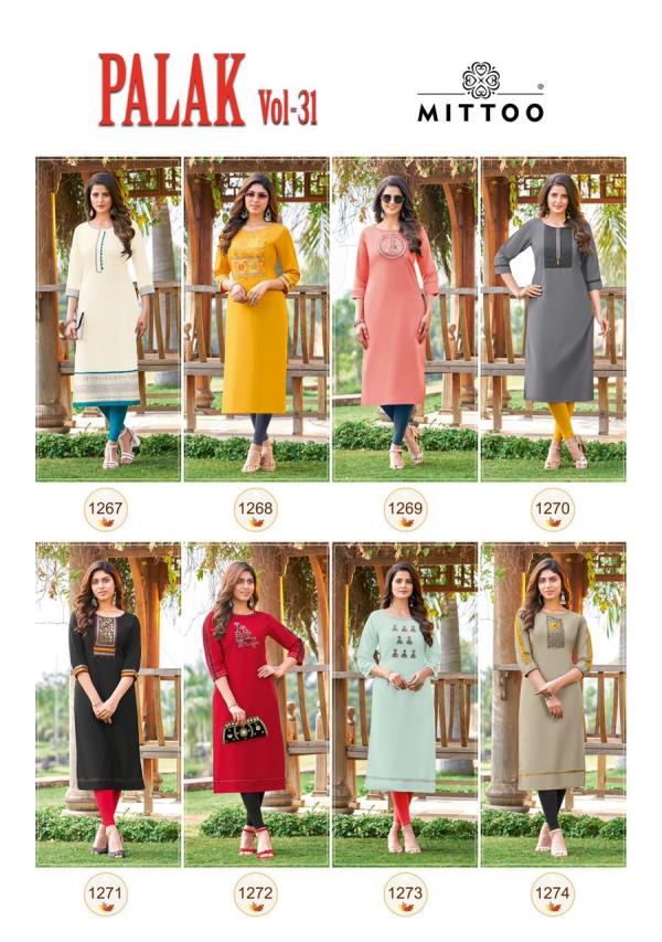 Mittoo Palak 31 Fancy Rayon Embroidery Kurti