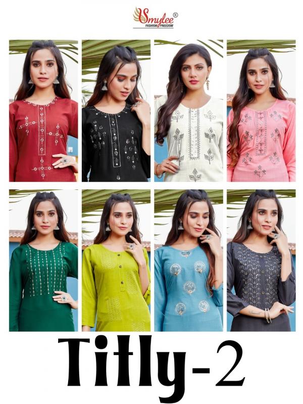 Smylee Titly-2 Designer Rayon Embroidery Kurti 