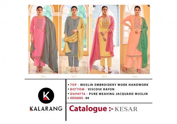 Kalarang Kesar Designer Rich Look Unstich Suits Edition