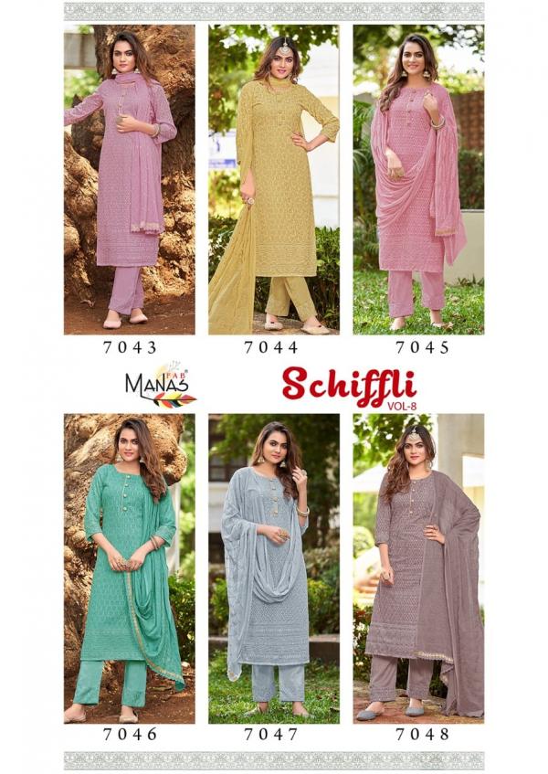 Manas Schiffli 8 Designer Readymade Collection