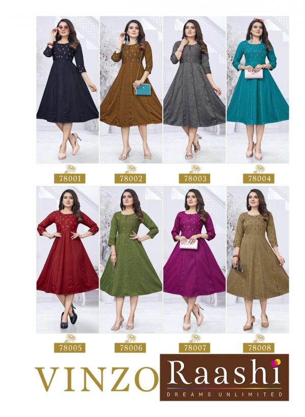 Raashi Vinzo Designer Two Tone Kurtis Collection