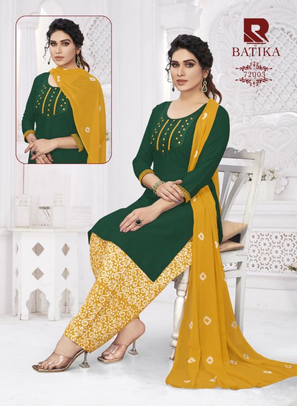 Raashi Batika Rayon Readymade Patiyala Suits Collection