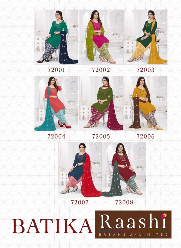 Raashi Batika Rayon Readymade Patiyala Suits Collection