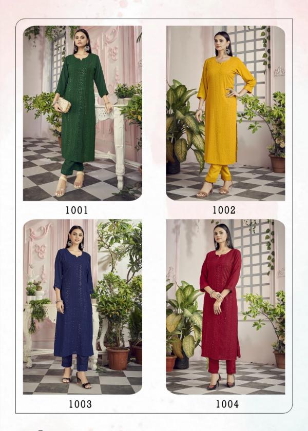 Banwery Schiffli Coloursful Kurti With Pant Catalog